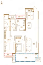 发能滨河首府3室2厅1厨2卫建面107.00㎡