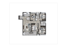 宋都柏悦府4室2厅1厨2卫建面127.00㎡