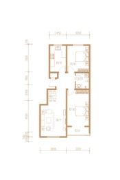 澜轩居2室2厅1厨1卫建面98.24㎡