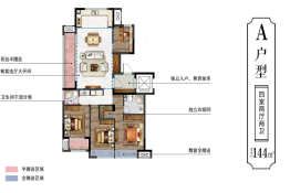 绿景·桃李春风4室2厅1厨2卫建面144.00㎡