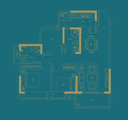 天健书香名邸3室2厅1厨2卫建面90.00㎡