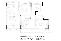 锦天·禧悦府4室2厅1厨2卫建面122.94㎡