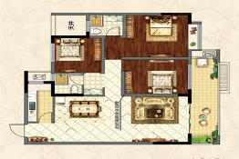 和顺松兹府3室2厅1厨2卫建面108.00㎡