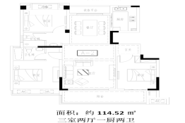 锦天·禧悦府3室3厅1厨2卫建面114.52㎡