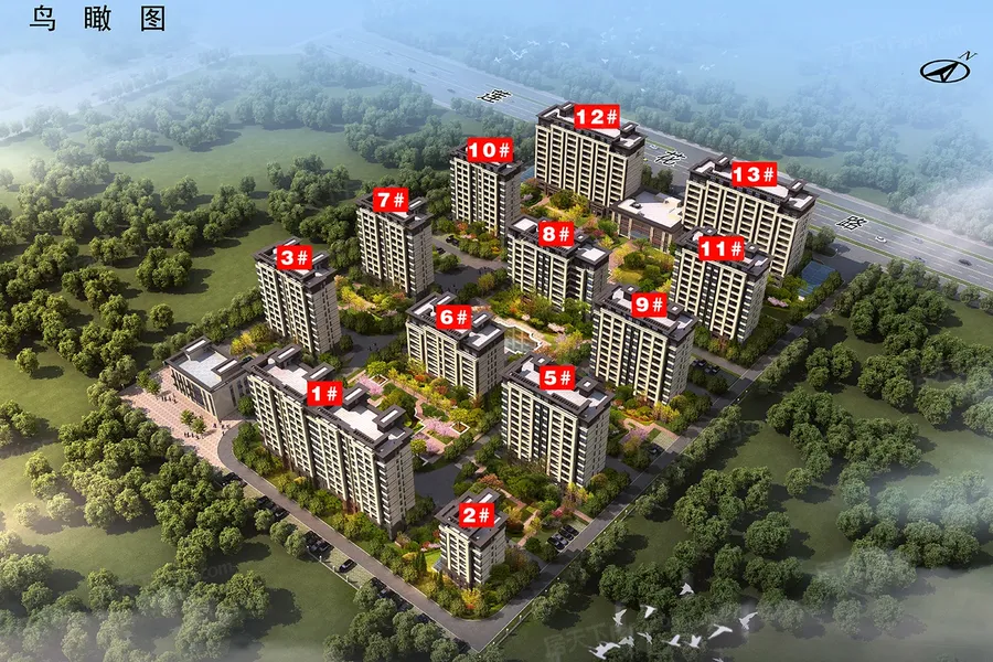 楼栋分布图拖动图片可以查看其它楼栋信息