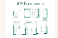 B户型102平