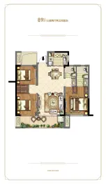 世茂大唐云璟3室2厅1厨2卫建面89.00㎡
