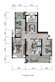 和承苑3室2厅1厨3卫建面127.00㎡