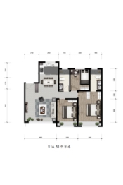 江南公馆3室2厅1厨2卫建面118.00㎡