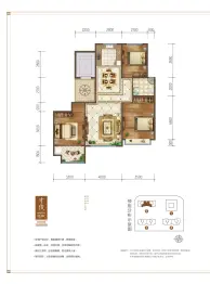 城投东方公馆3室2厅1厨1卫建面121.23㎡