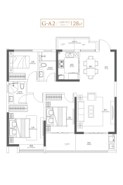 置地·安庆中心3室2厅1厨2卫建面128.00㎡