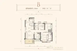 保利·堂悦4室2厅1厨2卫建面118.0㎡