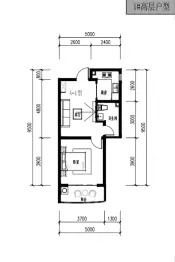 北辰广场1室1厅1厨1卫建面59.90㎡