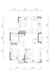 龙腾英才时代2室2厅1厨1卫建面73.00㎡