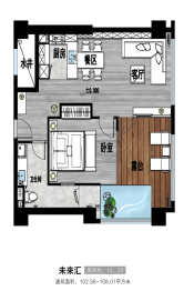 合创大厦1室1厅1厨1卫建面102.56㎡