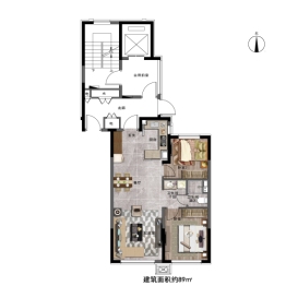 万科向日葵2室2厅1厨1卫建面89.00㎡