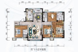 通辽碧桂园4室2厅1厨3卫建面191.00㎡