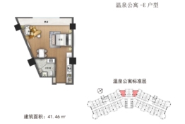 仙那度1室1厅1厨1卫建面41.46㎡