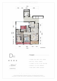 万科四季都会3室2厅1厨2卫建面89.00㎡