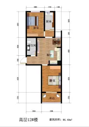 承德·现代城2室1厅1厨1卫建面86.49㎡