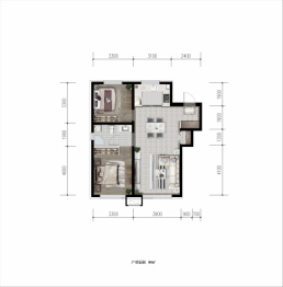 力旺荣禧2室2厅1厨1卫建面89.00㎡