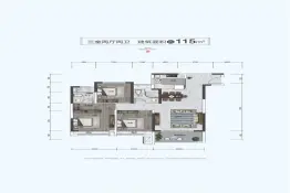 许昌翰林雅郡3室2厅1厨2卫建面115.00㎡