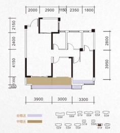 佳源酃湖都市3室2厅1厨2卫建面105.00㎡