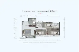 许昌翰林雅郡3室2厅1厨2卫建面115.00㎡