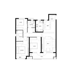 中国铁建·海语城3室2厅1厨2卫建面110.00㎡