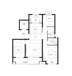 中国铁建·海语城3室2厅1厨2卫建面119.00㎡