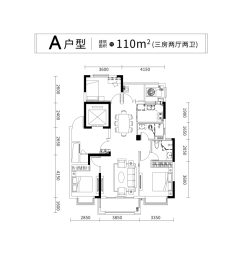 金基·芳华3室2厅1厨2卫建面110.00㎡