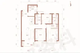 鲁商金茂国际社区3室2厅1厨1卫建面106.00㎡