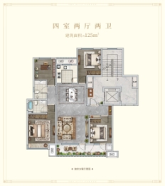 潍坊商谷4室2厅1厨2卫建面125.00㎡