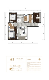 正基九宸·帝壹院3室2厅1厨2卫建面136.15㎡