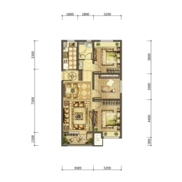 中梁·金科·玖禧3室2厅1厨1卫建面100.00㎡