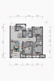 华彩唐人街二期3室2厅1厨2卫建面107.00㎡