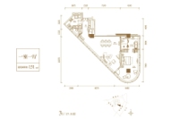 建面151㎡一室一厅户型