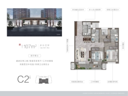 孔雀城柏悦府3室2厅1厨2卫建面107.0㎡