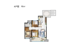 莱西天泰城3室1厅1厨1卫建面95.00㎡