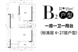 泉林黄金小镇1室1厅1厨1卫建面55.0㎡