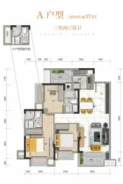 石柱碧桂园天麓府3室2厅1厨2卫建面97.00㎡