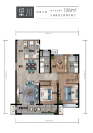 富力兰州CBD3室2厅1厨2卫建面128.00㎡