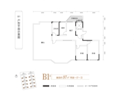 悦景雅居2室1厅1厨1卫建面97.00㎡