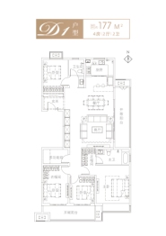 旭辉·江山花园4室2厅1厨2卫建面177.0㎡