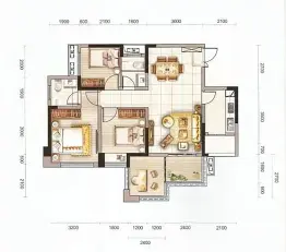 凯旋会展新城4室2厅1厨2卫建面90.00㎡