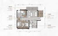 1-7栋建面125平3+1室A1'户型