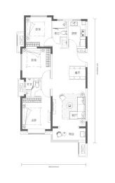 新华阙晤园3室2厅1厨2卫建面114.00㎡