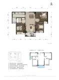 魁山别苑三室两厅单卫 建筑 面积约111㎡