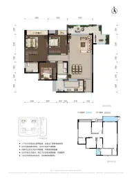 魁山别苑3室2厅1厨2卫建面122.00㎡