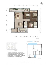 魁山别苑3室2厅1厨2卫建面125.00㎡